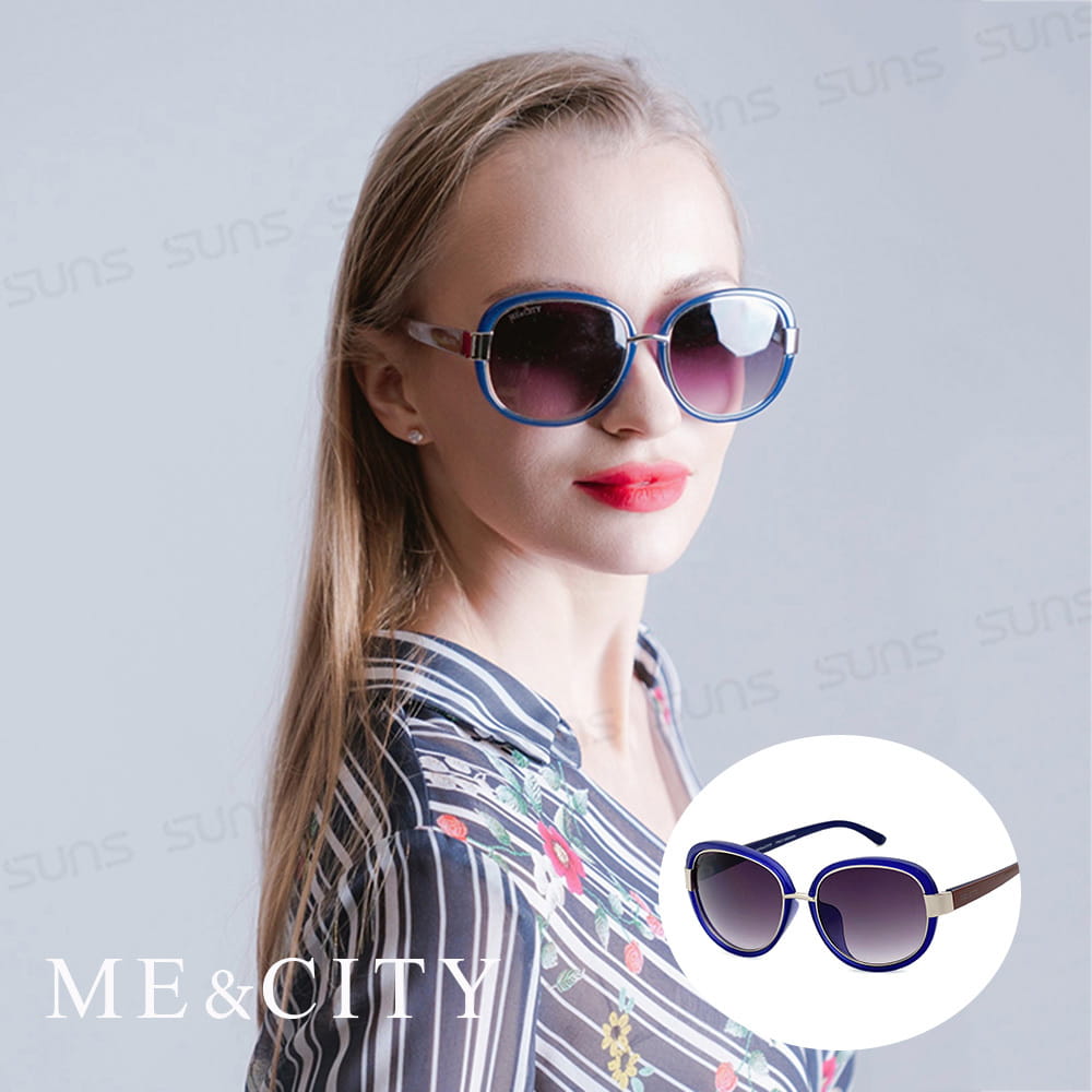【ME&CITY】 時尚圓框太陽眼鏡 抗UV (ME 120019 F150) 0