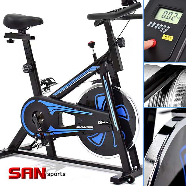 【SAN SPORTS】勇士競速飛輪車(皮帶傳動)   飛輪健身車 0