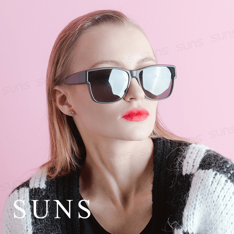 【suns】時尚方框經典黑框偏光太陽眼鏡 抗UV400 (可套鏡) 3