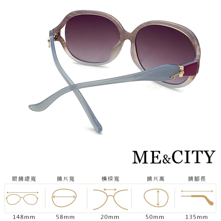 【ME&CITY】 甜美時尚大框太陽眼鏡 抗UV(ME 1210 J99) 14