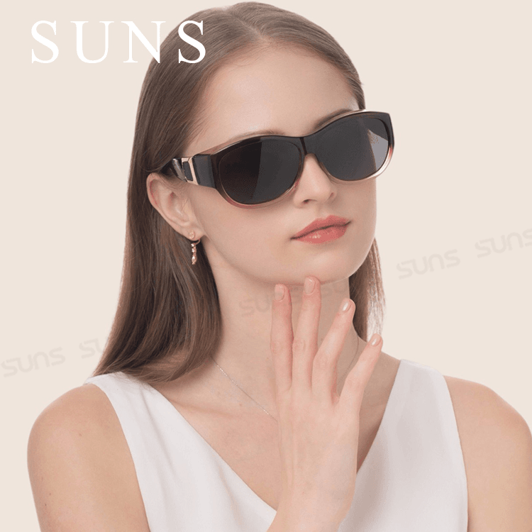 【suns】包覆式偏光墨鏡 魅影紫紅方框墨鏡 抗UV400 (可套鏡) 2