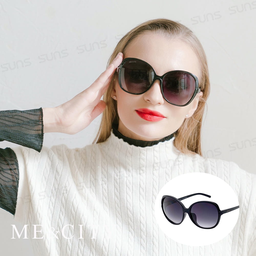 【ME&CITY】 義式浪漫雙色太陽眼鏡 抗UV400 (ME 120004 L000) 0