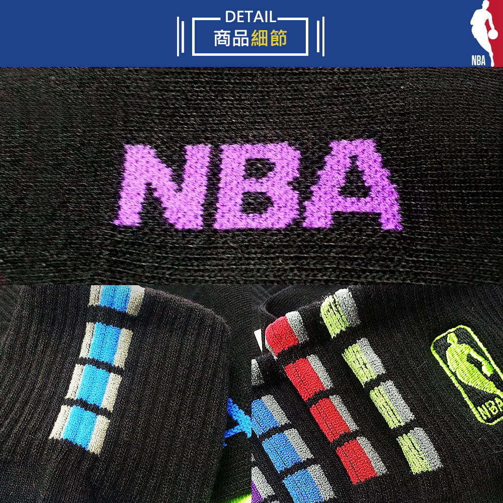 【NBA】襪子 平版襪 短襪 時尚經典刺繡短襪 6