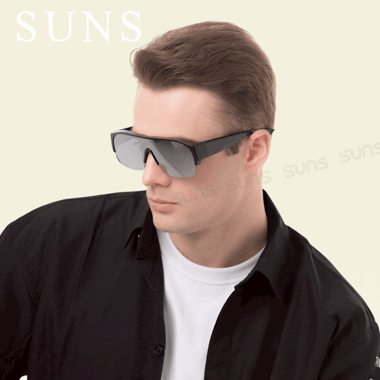 【suns】大框墨鏡 白水銀偏光太陽眼鏡 抗UV400 (可套鏡) 2