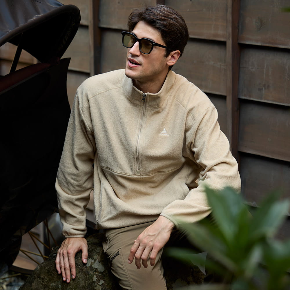 男款SOLAR-FLEECE保暖拉鍊衫/刷毛保暖衫(A1PS2558M/刷毛保暖/都會休閒) 4