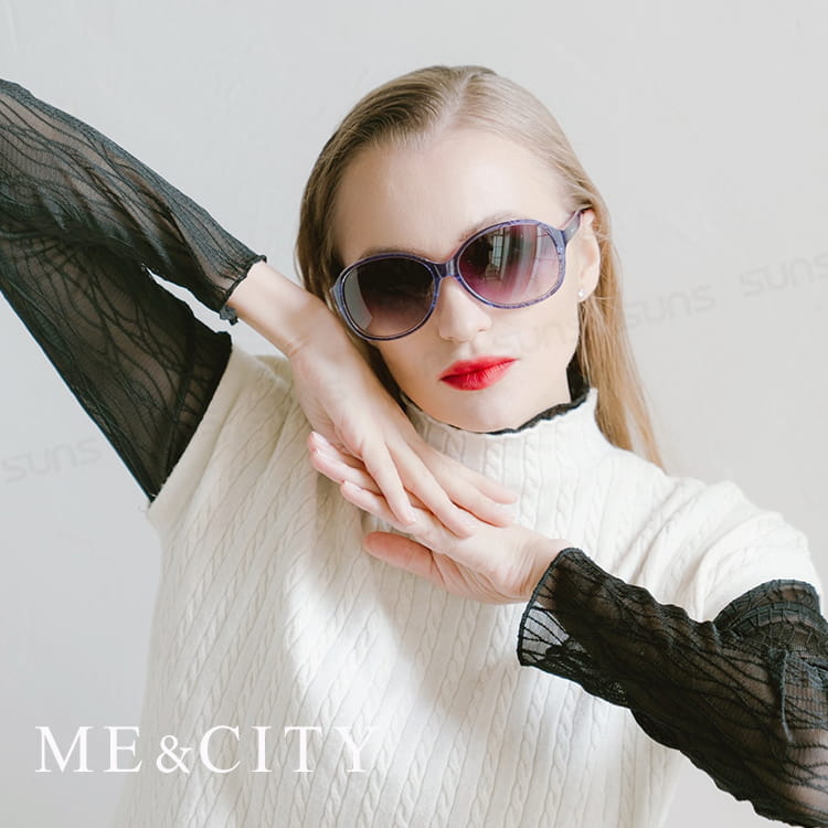 【ME&CITY】 時尚歐美透明紋路太陽眼鏡 抗UV (ME 1219 H01) 1