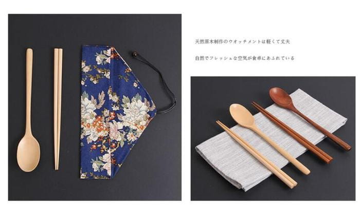 一木一匠日式便攜式筷子勺子套裝戶外旅行上班族攜帶餐具 8