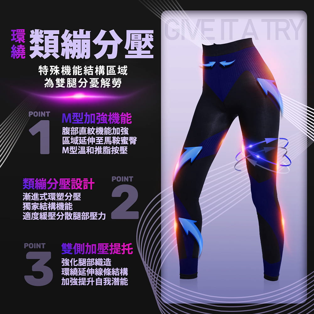 【GIAT】台灣製爆款2代環形類繃閃光塑型褲 3