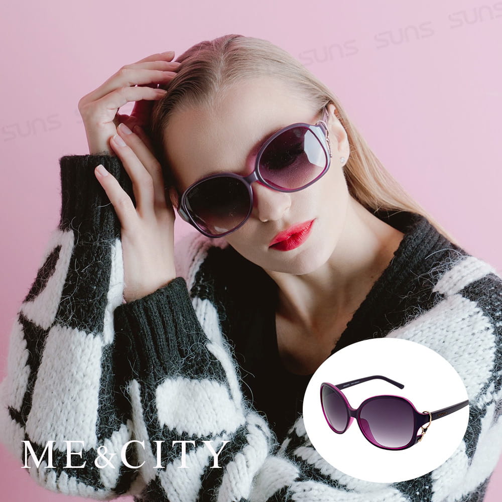 【ME&CITY】 甜美心型鎖鍊太陽眼鏡 抗UV (ME 1223 H02) 0