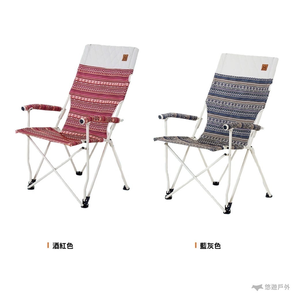【Camp Plus】【KAZMI】彩繪民族風舒適折疊椅 (悠遊戶外) 6