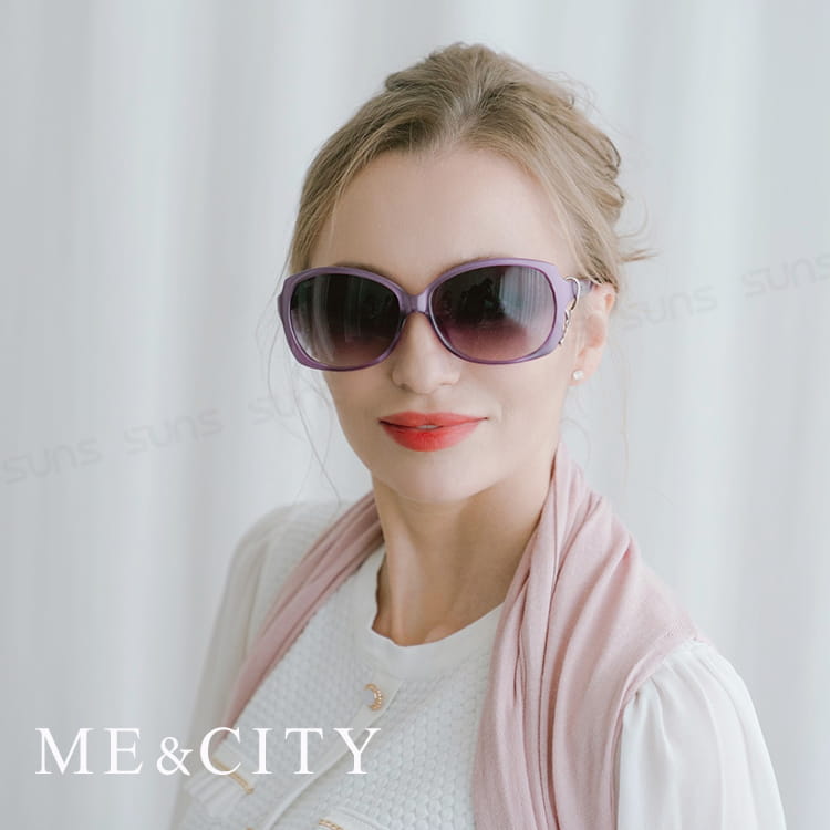 【ME&CITY】 甜美心型鎖鍊太陽眼鏡 抗UV (ME 1224 H06) 1