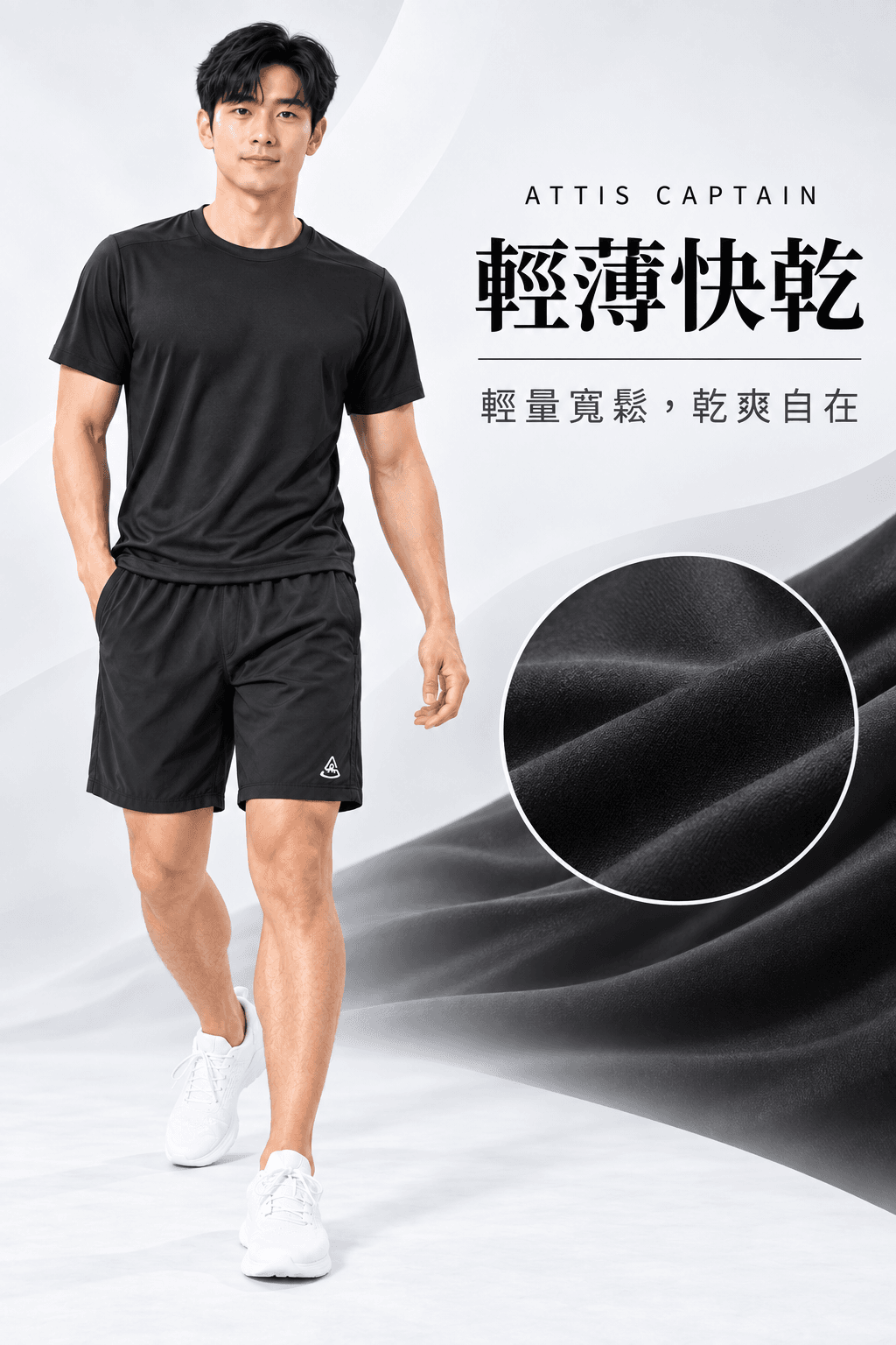 【Attis亞特司】中性輕量機能5分短褲(兩色*) 4