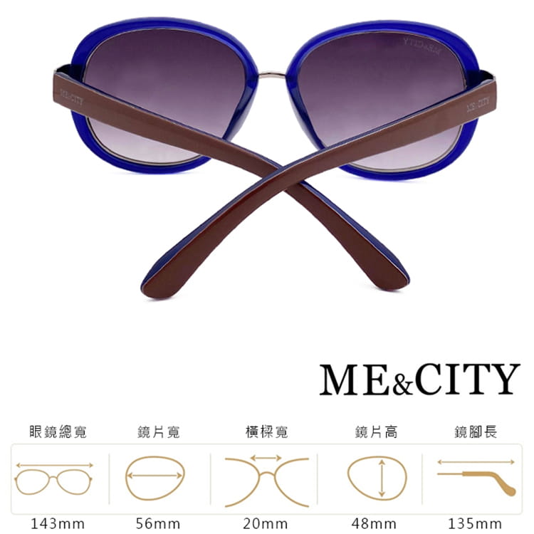 【ME&CITY】 時尚圓框太陽眼鏡 抗UV (ME 120019 F150) 14