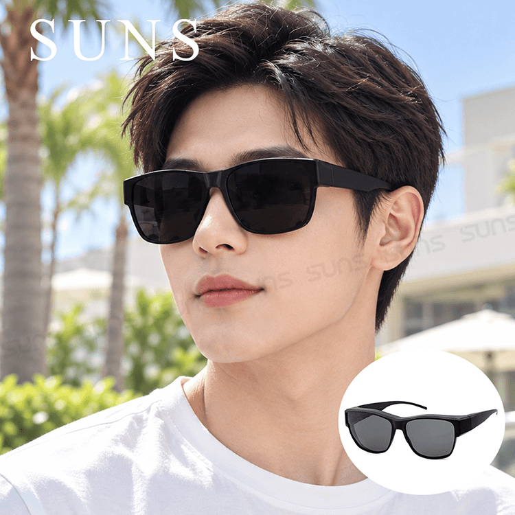 【suns】時尚方框經典黑框偏光太陽眼鏡 抗UV400 (可套鏡) 0