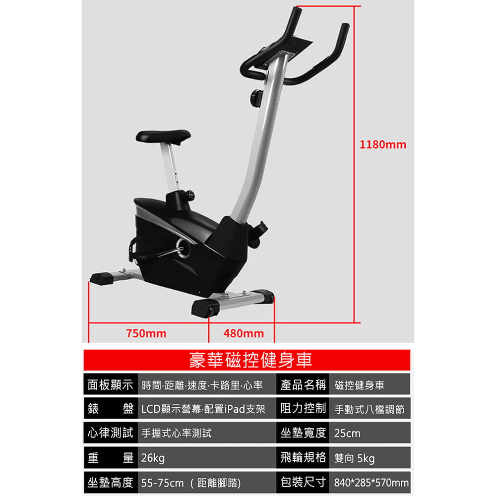 【X-BIKE 晨昌】家用豪華款平板雙向磁控立式飛輪健身車  60400 2