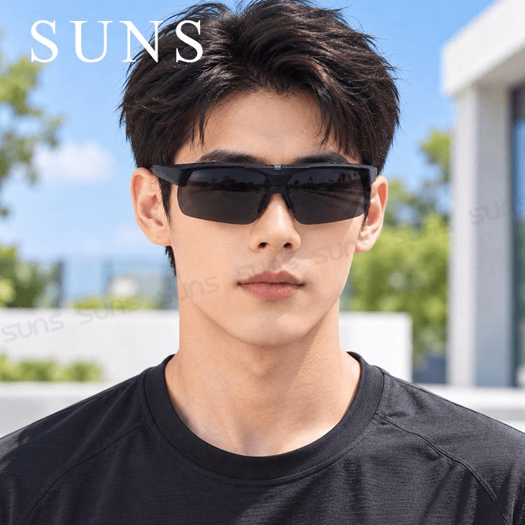 【suns】休閒上翻式偏光墨鏡  夜魅霧黑 (可套鏡) 抗UV 1