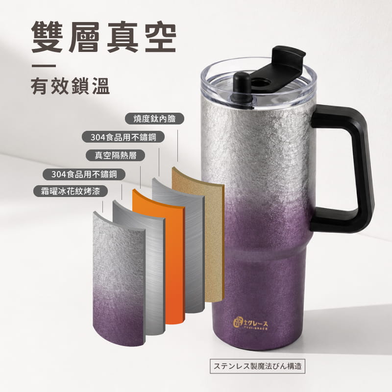 【Fuji-Grace】【FUJI-GRACE 富士雅麗】霜曜手把鈦飲杯1200ml 5