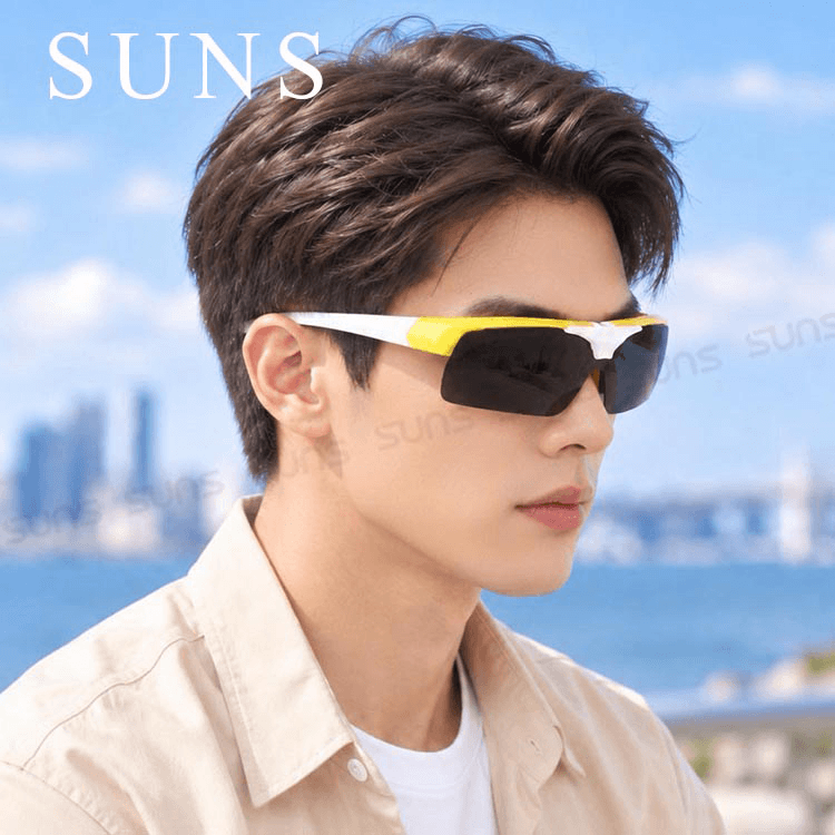 【suns】休閒上翻式偏光墨鏡 亮黃款 (可套鏡) 抗UV 3