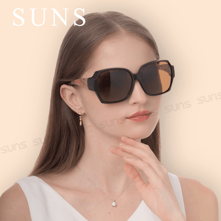 【suns】時尚韓版ins英倫風霧茶系列 大框偏光墨鏡 抗UV400 (可套鏡) 4