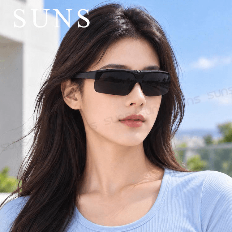 【suns】休閒上翻式偏光墨鏡  夜魅霧黑 (可套鏡) 抗UV 4