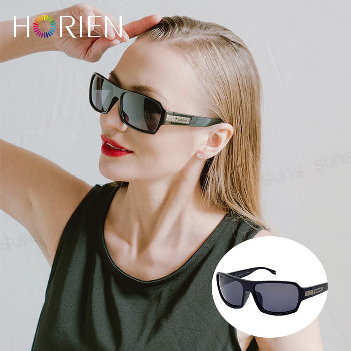 【HORIEN】海儷恩 時尚方框偏光太陽眼鏡 抗UV (HN 1105 L01) 0