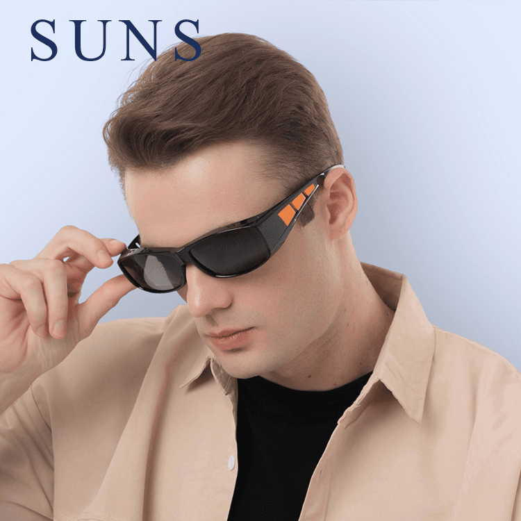 【suns】MIT包覆式偏光太陽眼鏡(橘框) 透氣/抗UV400 (可套鏡) 1