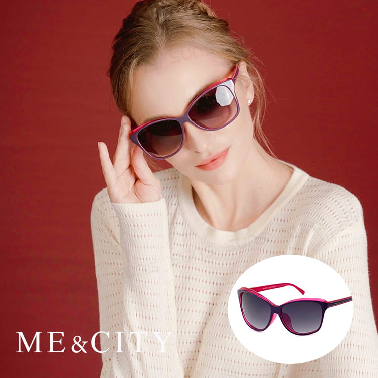 【ME&CITY】 極簡約雙色時尚太陽眼鏡 抗UV (ME 120024 H231) 0