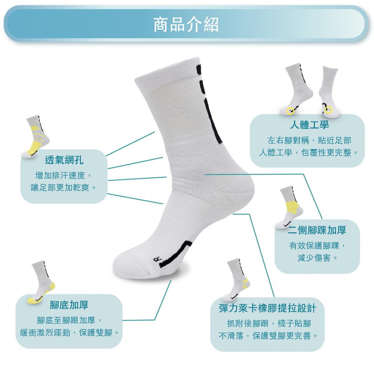 【FAV】厚底護踝機能運動襪 1