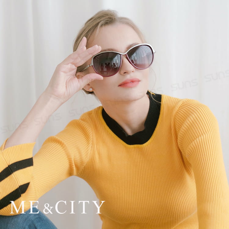 【ME&CITY】 巴黎香榭雙色經典太陽眼鏡 抗UV (ME 120018 E041) 1