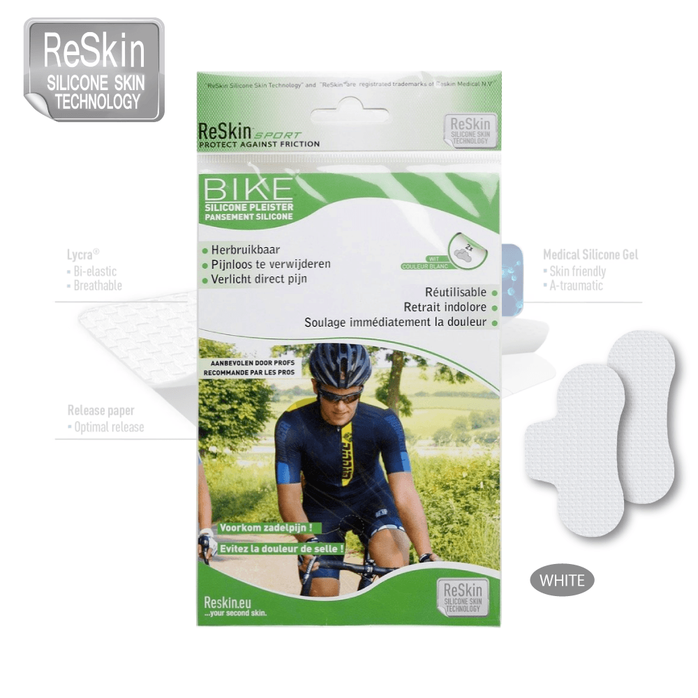 【ReSkin】【單車/路跑】矽膠防磨貼(白色/男用) 0