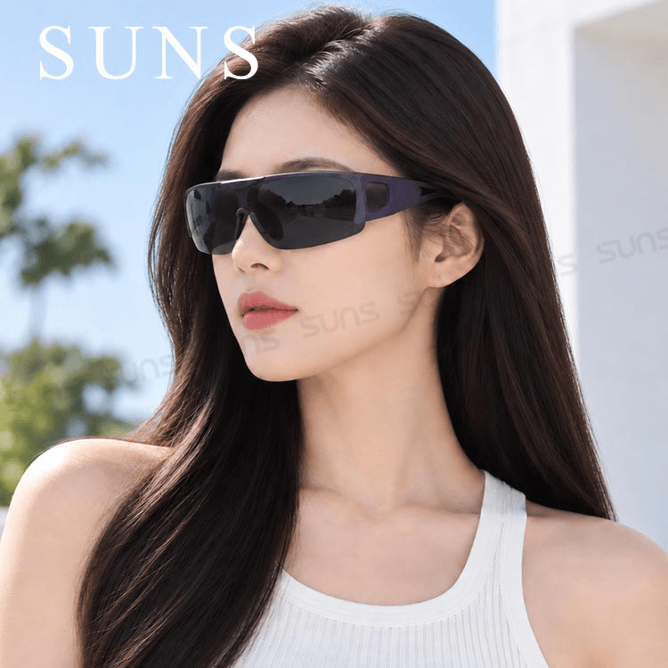【suns】休閒上翻式偏光太陽眼鏡 鋁紫框 (可套鏡) 2