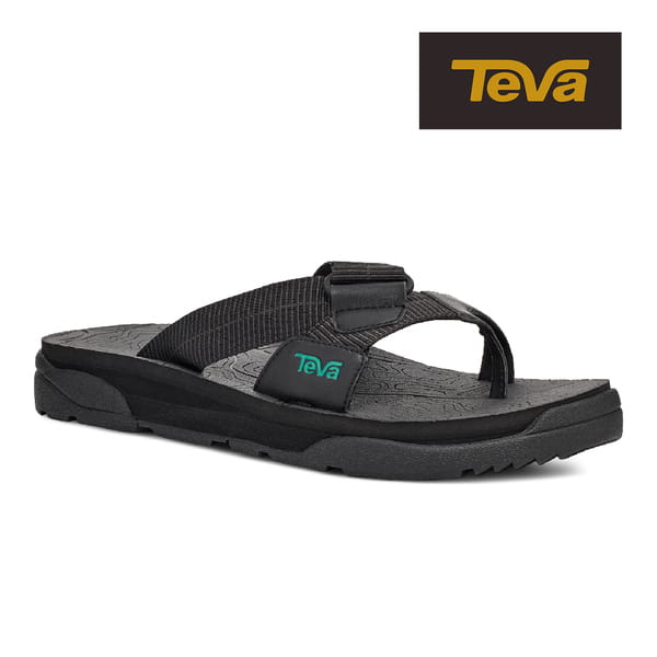 (登山屋)TEVA男寬版織帶中厚底夾腳拖鞋(黑色-TV1124052BLK) 0