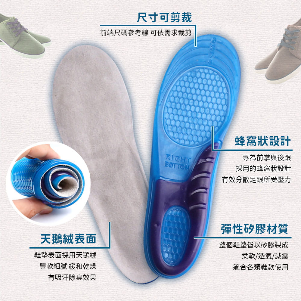 加厚矽膠減震運動鞋墊 3