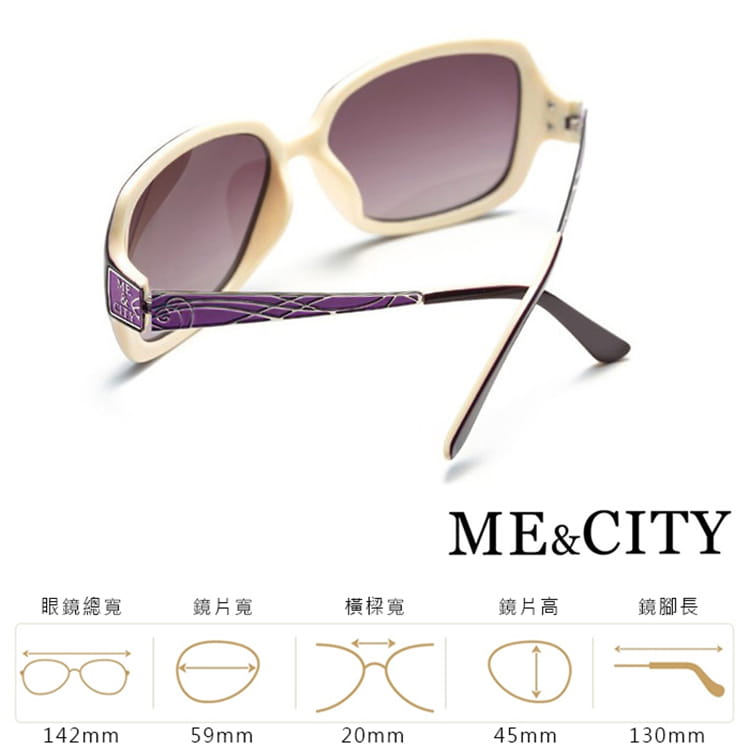 【ME&CITY】  浮雕閃耀花紋金屬太陽眼鏡 抗UV (ME 1218 W02) 11
