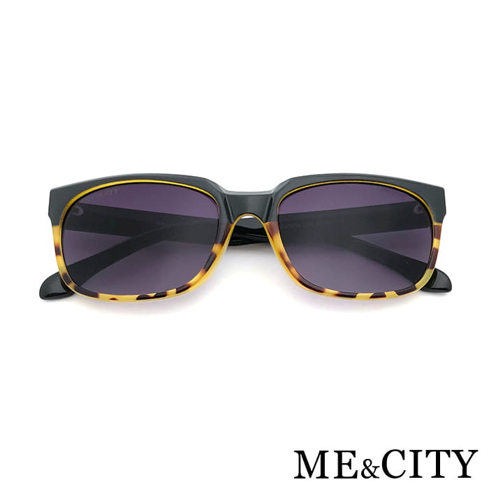 【ME&CITY】 時尚極簡玳瑁方框太陽眼鏡 抗UV (ME 21003 G02) 1