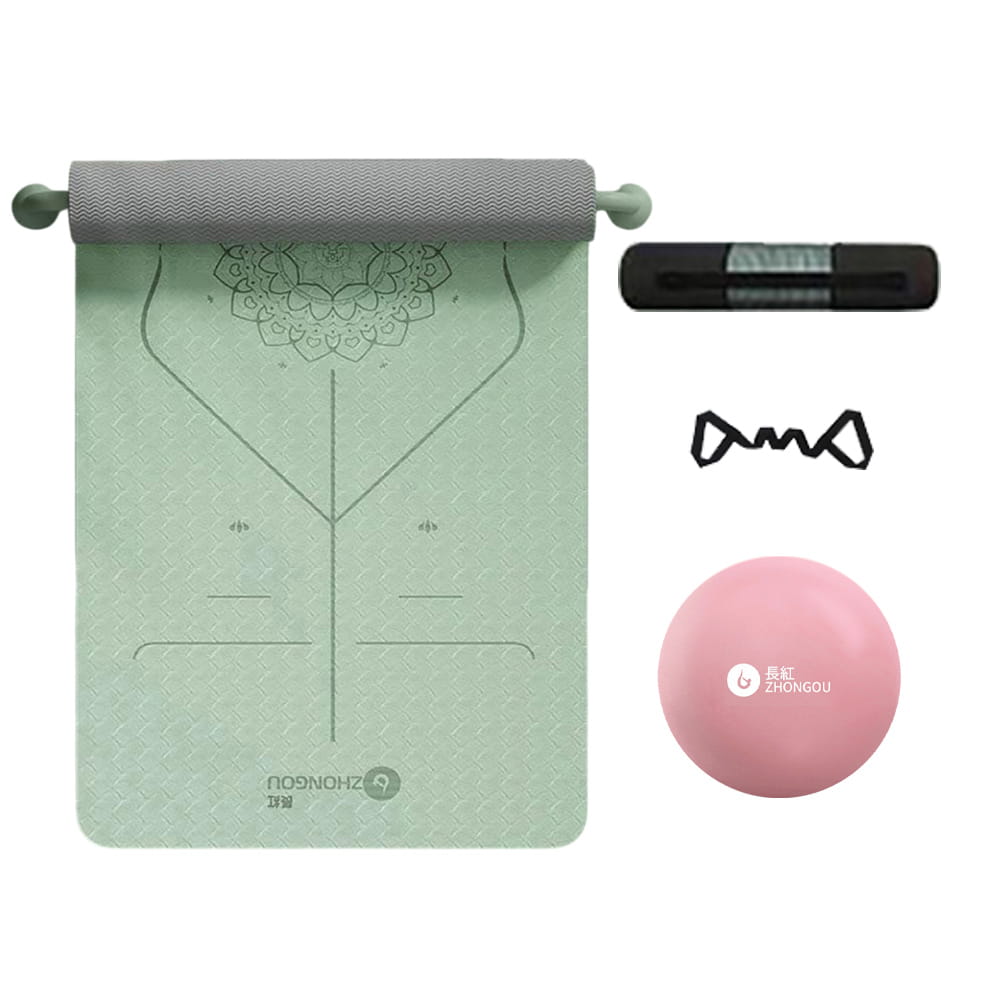 【X-BIKE買一送三】TPE防滑加厚 15MM厚185×90CM 正位線雙色瑜珈墊TP189015 7