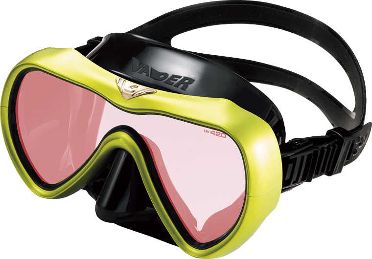 GULL VADER Mask UV420AR 日製頂級矽膠潛水面鏡 黑矽膠/黃框 0