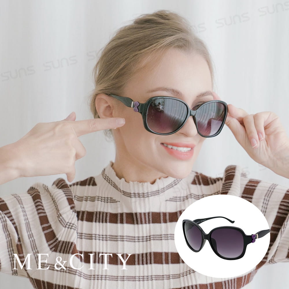 【ME&CITY】 甜美蝴蝶結造型太陽眼鏡 抗UV (ME 1225 C01) 0