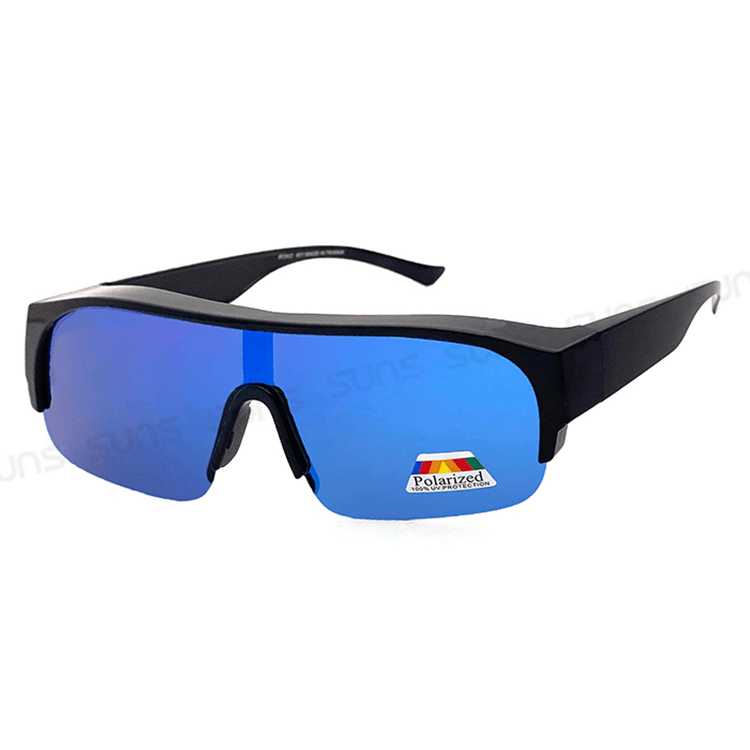 【suns】大框墨鏡 藍水銀偏光太陽眼鏡 抗UV400 (可套鏡) 6