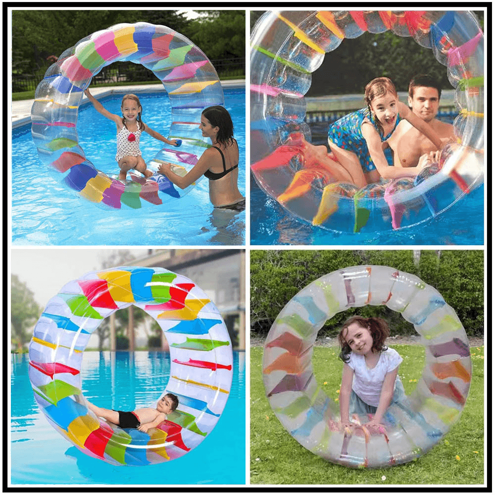 戶外充氣大滾筒 爬行彩虹滾輪 水上戲水互動 夏季游泳池戲水玩水 小號【SV61333】 3