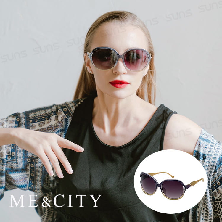 【ME&CITY】 甜美時尚大框太陽眼鏡 抗UV(ME 1210 C99) 0