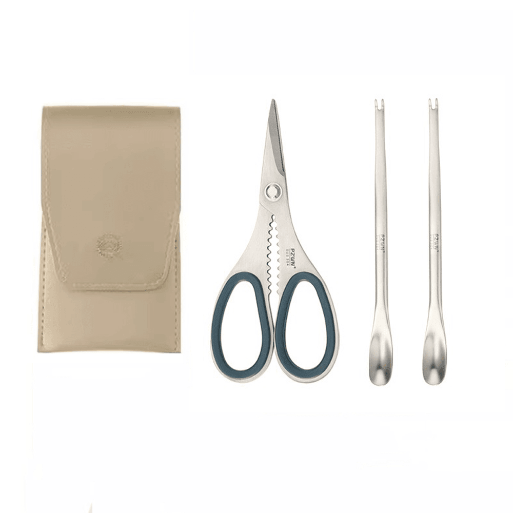 304不鏽鋼吃蟹工具 剝螃蟹 蟹剪蟹叉 附收納袋 厨房必備工具【SV61300】 0