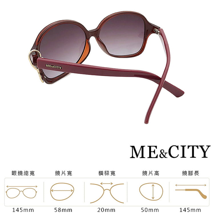 【ME&CITY】 甜美心型鎖鍊太陽眼鏡 抗UV (ME 1223 E06) 10