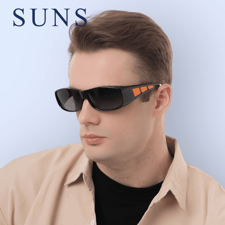 【suns】MIT包覆式偏光太陽眼鏡(橘框) 透氣/抗UV400 (可套鏡) 4