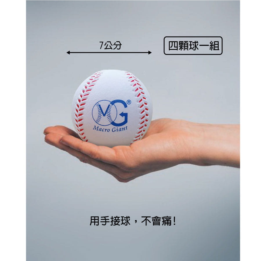 【Macro Giant】7公分安全小棒球(四入組) 5