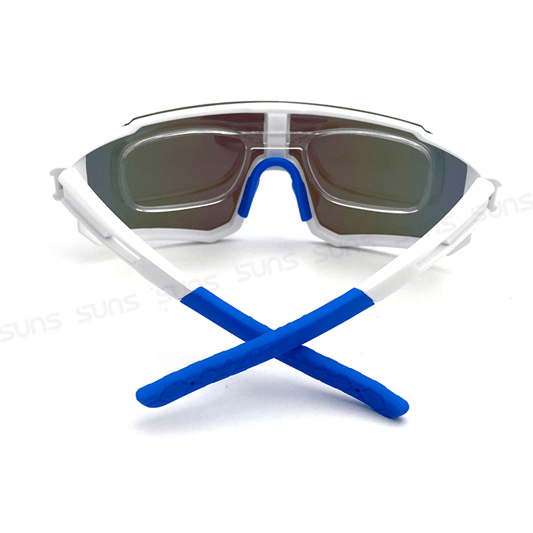 【suns】運動偏光太陽眼鏡 含內視鏡 白框冰水藍 REVO電鍍 抗UV400 S160 10