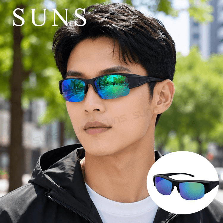 【suns】MIT偏光太陽眼鏡 半框套鏡 綠水銀 抗UV400 (可套鏡) 0