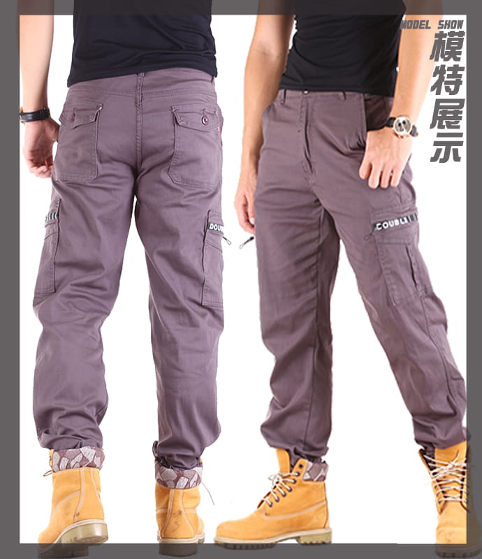 【CS衣舖】潮流修身工作褲 拉鍊式大側袋 高彈力 透氣 兩色 15