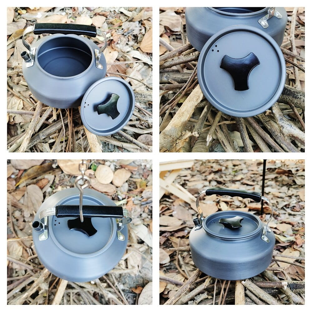 野外茶壺野營鋁合金1.1L咖啡壺便攜開水壺 2