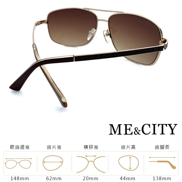 【ME&CITY】 傲氣飛行官金屬方框太陽眼鏡 抗UV (ME 1104 A01) 8